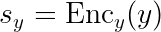 LaTeX: s_y = \text{Enc}_y(y)